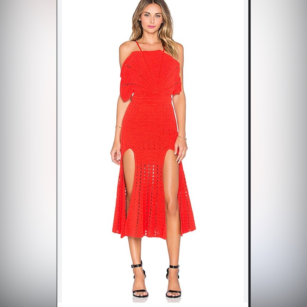 Alice McCall Room‎ Is On Fire Crochet Dress midi size s small red midi